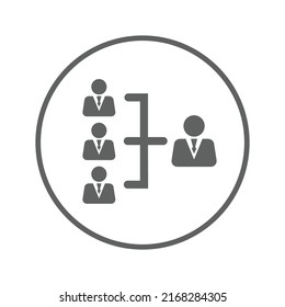 Business, hierarchy, leader icon. Gray vector graphics.