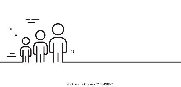 Business hierarchy line icon. Teamwork meeting sign. Group people symbol. Minimal line illustration background. Business hierarchy line icon pattern banner. White web template concept. Vector
