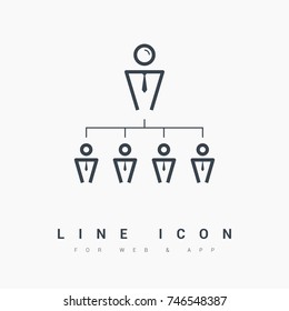 business hierarchy line vector icon