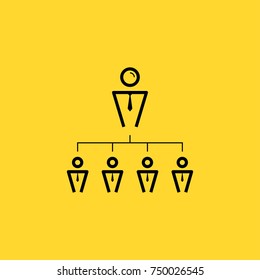 business hierarchy line vector icon