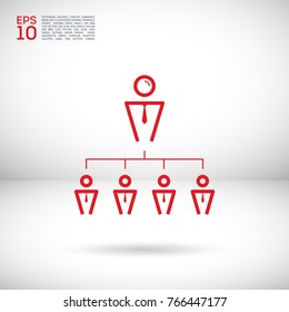 business hierarchy line vector icon