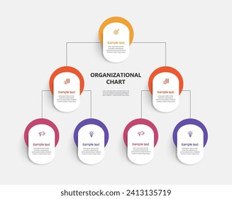 infografías del organigrama de la jerarquía empresarial. Elementos gráficos de la estructura organizativa corporativa