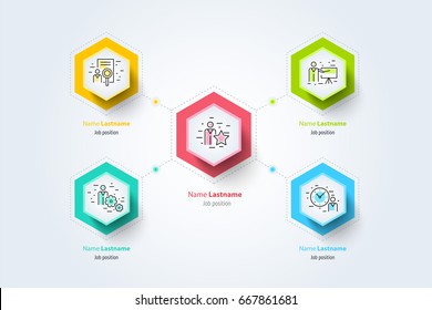 Business hierarchy organogram chart infographics. Corporate organizational structure graphic elements. Company organization branches template. Modern vector info graphic tree layout design.