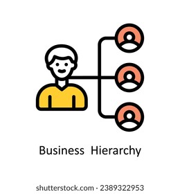 Business Hierarchy Vektorgrafik ausgefüllt Umriss Design Illustration. Symbol auf weißem Hintergrund EPS10-Datei