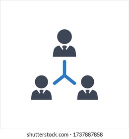 Business hierarchy vector icon on white background