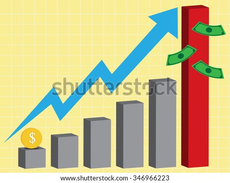 business high growth chart, vector