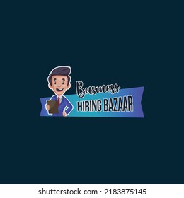 Business Hiring Bazaar Vector Mascot Logo Template.