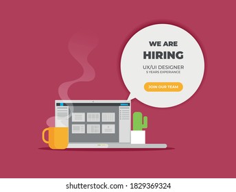 Business hiring and recruiting concept. Flat vector illustration.