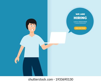 Concepto de contratación y contratación de empresas. Ilustración vectorial plana.