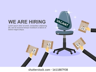 Business hiring and recruiting concept. We are hiring, banner concept, vacant position.