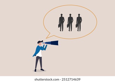 Business hiring and recruitment vector concept with choosing the best employee. Business or career opportunity vector concept with hand choosing red wooden figure. Human Resource Management