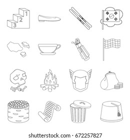 Business, history, food and other web icon in outline style.Space, fitness, country icons in set collection.