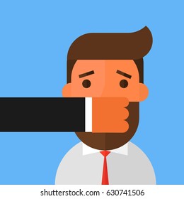 Business hit shut up concept