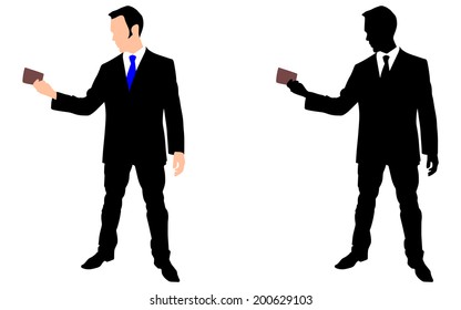 business holding wallet, vector