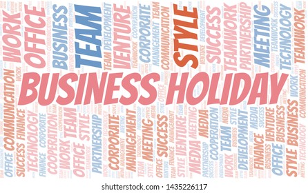 Business Holiday word cloud. Collage made with text only.