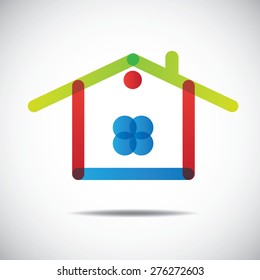 business home icon, branding emblem design