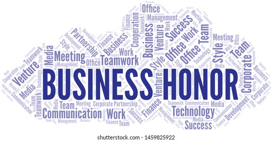 Business Honor word cloud. Collage made with text only.