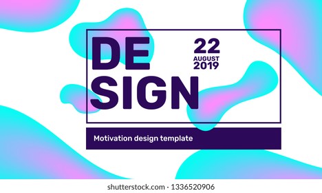 Business horizontal abstract illustration with header in frame on white background. Vector creative abstraction with color gradient bubble. Template composition design for web, banner, presentation