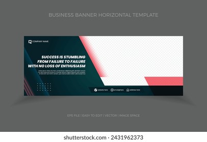 business horizontal banner background. template design with image space replacement. best for over header background for website design, social media cover ads banner, flyer, in