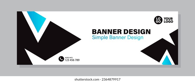 Business horizontal banner template design. Modern banner design with elegant color. suitable for banner, cover, and header
