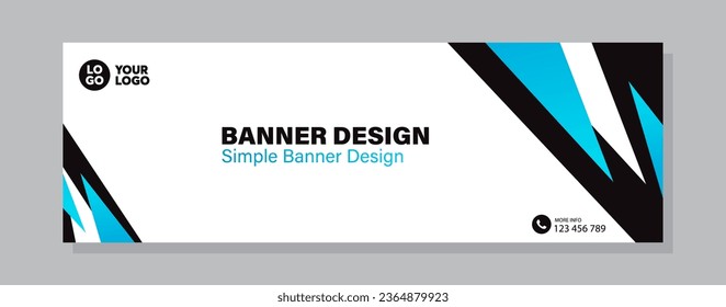 Business horizontal banner template design. Modern banner design with elegant color. suitable for banner, cover, and header