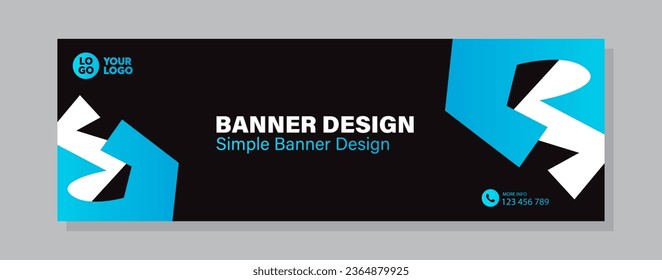 Business horizontal banner template design. Modern banner design with elegant color. suitable for banner, cover, and header