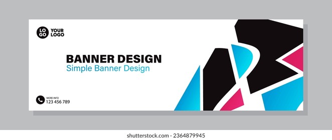 Business horizontal banner template design. Modern banner design with elegant color. suitable for banner, cover, and header
