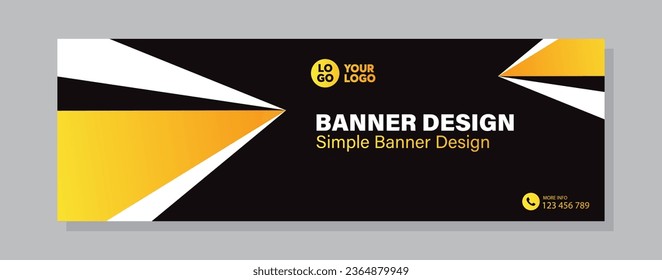 Business horizontal banner template design. Modern banner design with elegant color. suitable for banner, cover, and header