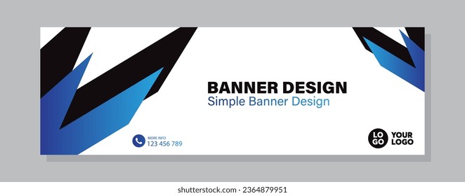 Business horizontal banner template design. Modern banner design with elegant color. suitable for banner, cover, and header
