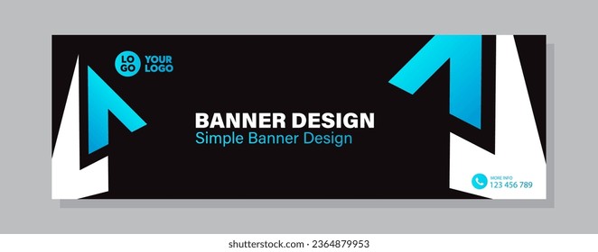 Business horizontal banner template design. Modern banner design with elegant color. suitable for banner, cover, and header