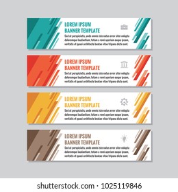 Business horizontal banner templates - vector concept illustration. Abstract geometric background. Creative layout. Graphic design element.
