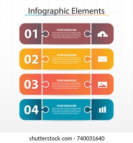 Business horizontal timeline process chart infographics template. Vector banner used for presentation and workflow layout diagram, web design. Abstract elements of graph 