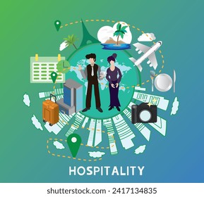 Business of hospitality, guest reception and tourist services