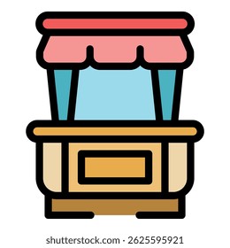 Business hot dog icon. Outline business hot dog vector icon color flat isolated