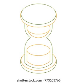 business hour glass sand time isometric