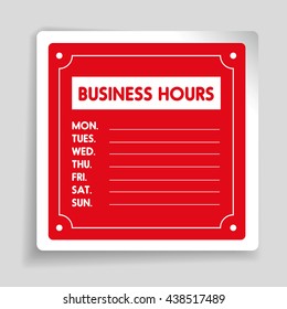 Business Hours sign vector template