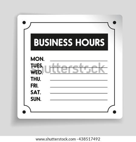 business hours sign vector template stock vector royalty free free business hours sign template