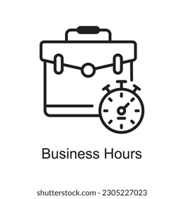 Business Hours Vector Outline Icon Design illustration. Customer Service Symbol on White background EPS 10 File