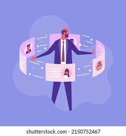 Business HR concept. Human resources manager hiring employee for job