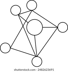 Business Hub network connection icon.Simple connection line icon in modern design style for web site and mobile app.Different style icons.Vector Illustration