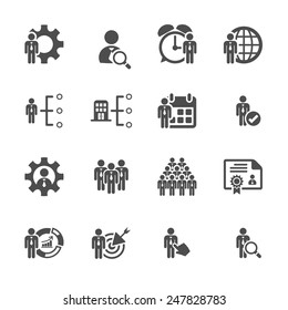 Business And Human Resource Management Icon Set, Vector Eps10.