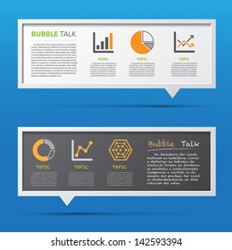 Business icon and 3D bubble talk blackboard. Illustrator EPS10