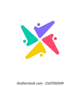 Business icon, association of people. Group of people, diversity, networking symbol