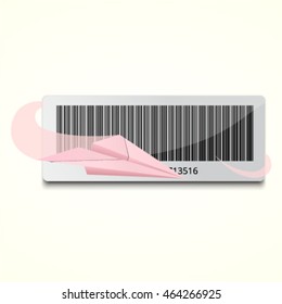 Business icon Barcode and paper plane.