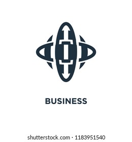 Business icon. Black filled vector illustration. Business symbol on white background. Can be used in web and mobile.