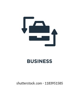 Business icon. Black filled vector illustration. Business symbol on white background. Can be used in web and mobile.