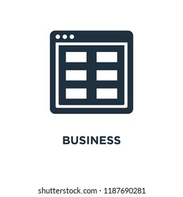 Business icon. Black filled vector illustration. Business symbol on white background. Can be used in web and mobile.