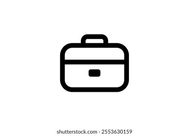 business icon briefcase outline line art black