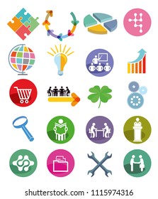 Business Icon Button, Vector Illustration