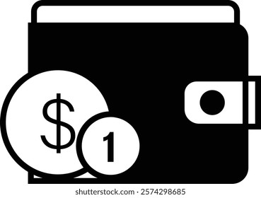 Business icon of cash back , black and white 2